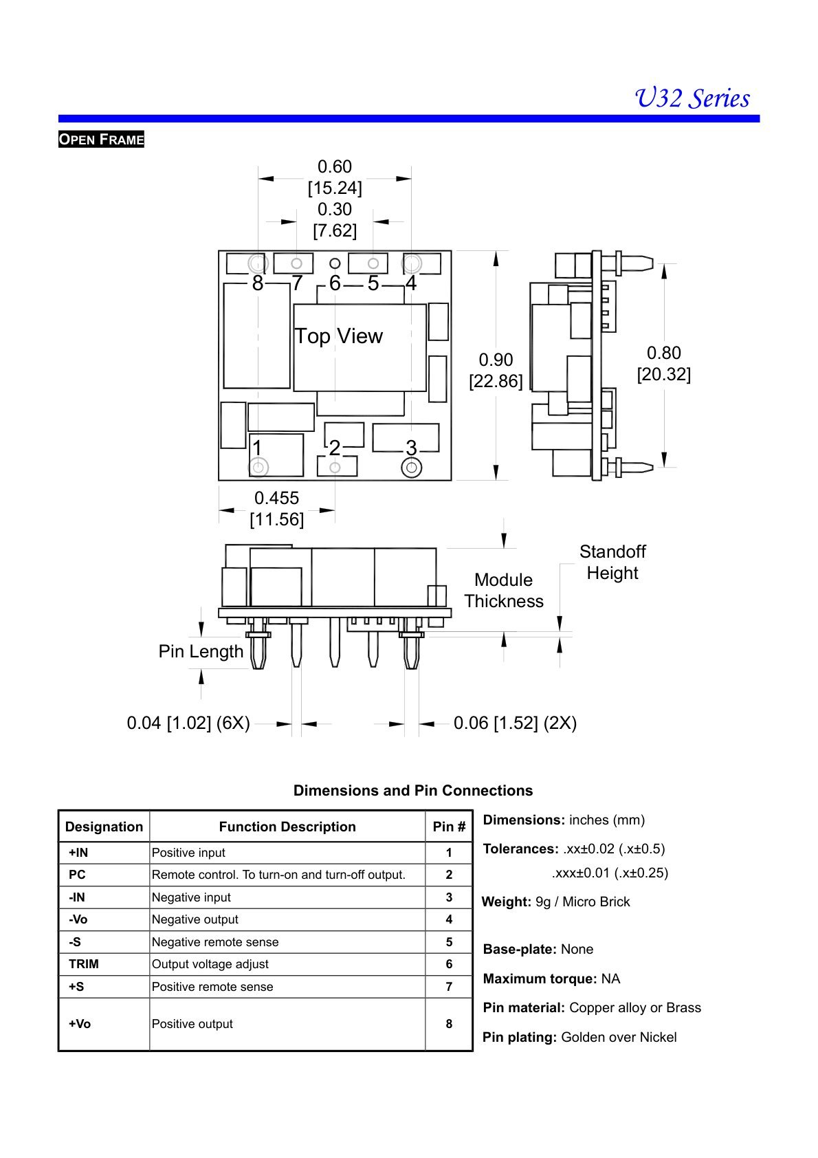 U32 Open Frame Mechanical